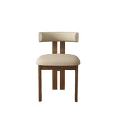 LIVARA DC1134 Faux Leather Fabric Dining Chair Ash Wood Frame