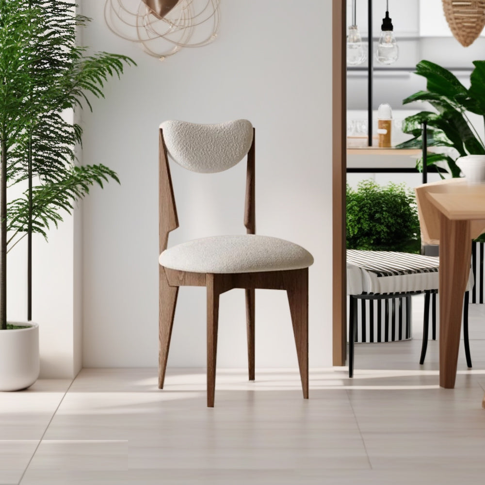 LIVARA DC1135 Ash Wood Dining Chair Modern Casual Style