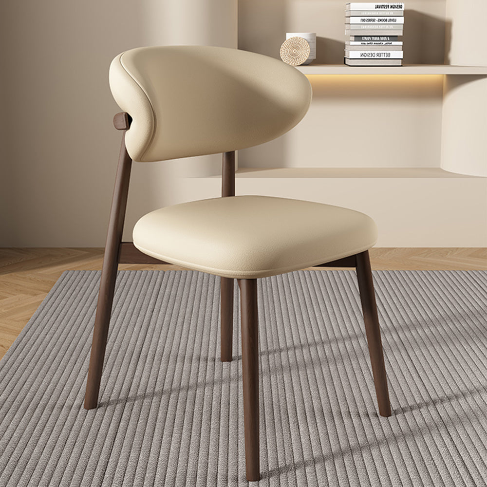 LIVARA DC1138 Faux Leather Fabric Dining Chair Solid Wood Frame