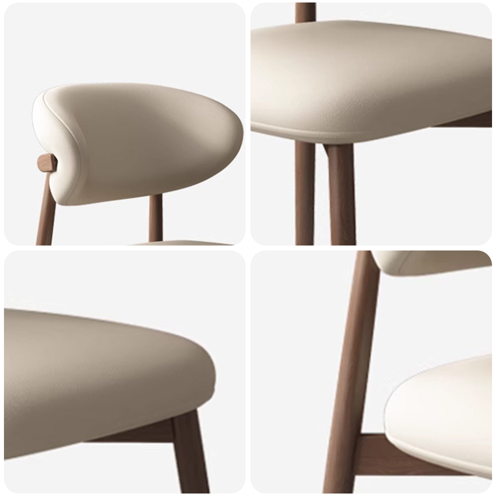 LIVARA DC1138 Faux Leather Fabric Dining Chair Solid Wood Frame