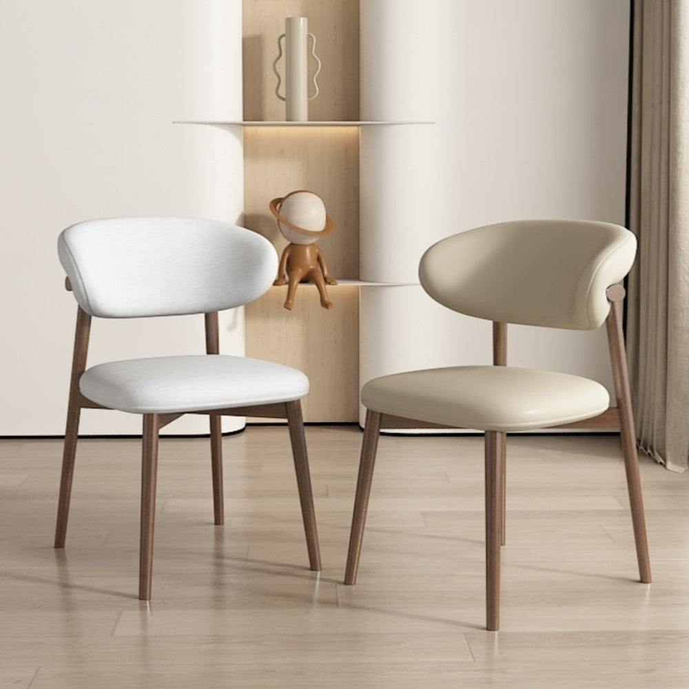 LIVARA DC1138 Faux Leather Fabric Dining Chair Solid Wood Frame