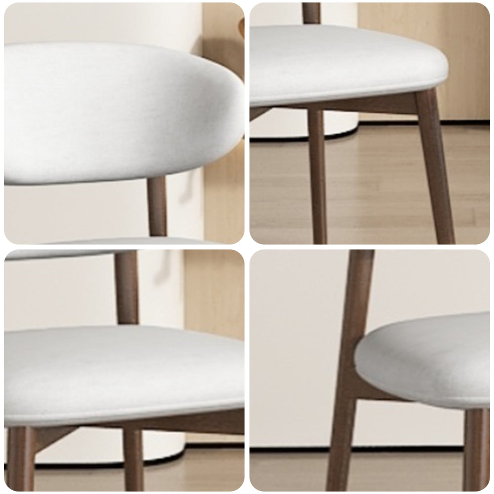 LIVARA DC1138 Faux Leather Fabric Dining Chair Solid Wood Frame