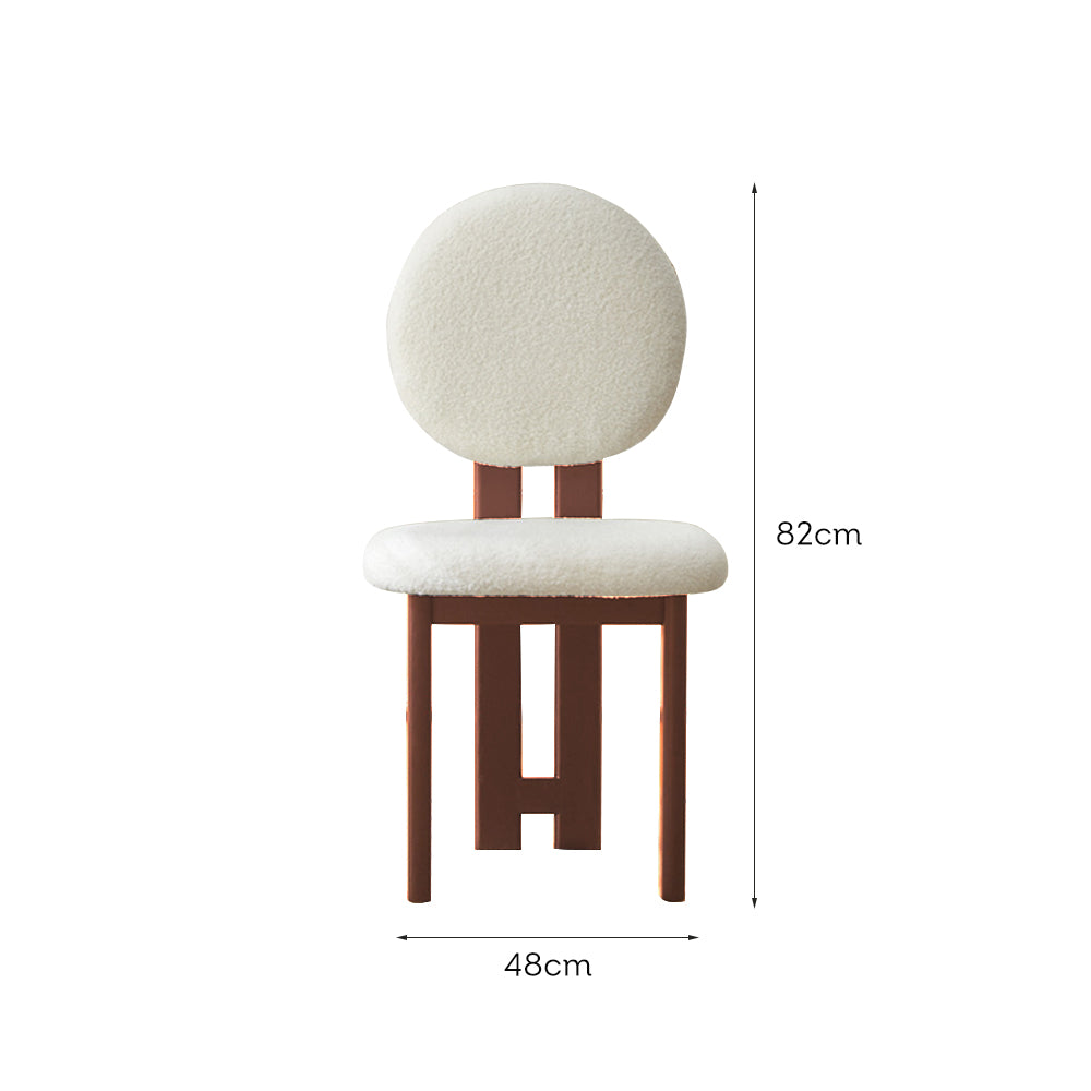 LIVARA DC1139 Teddy Fabric Dining Chair Solid Wood Frame