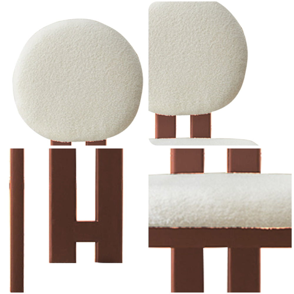 LIVARA DC1139 Teddy Fabric Dining Chair Solid Wood Frame