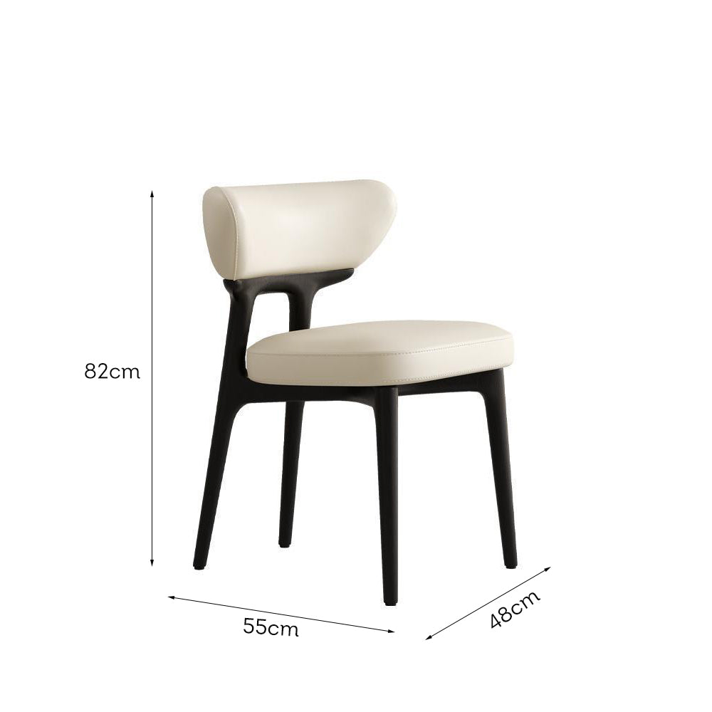 LIVARA DC1140 Faux Leather Fabric Dining Chair Solid Wood Frame