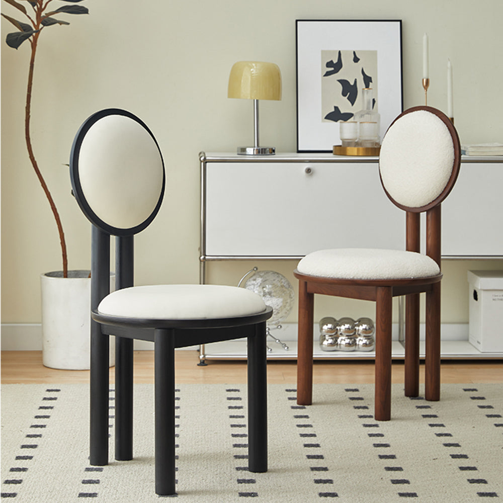 LIVARA DC1142 Faux Leather Fabric Dining Chair Rubber Wood Frame