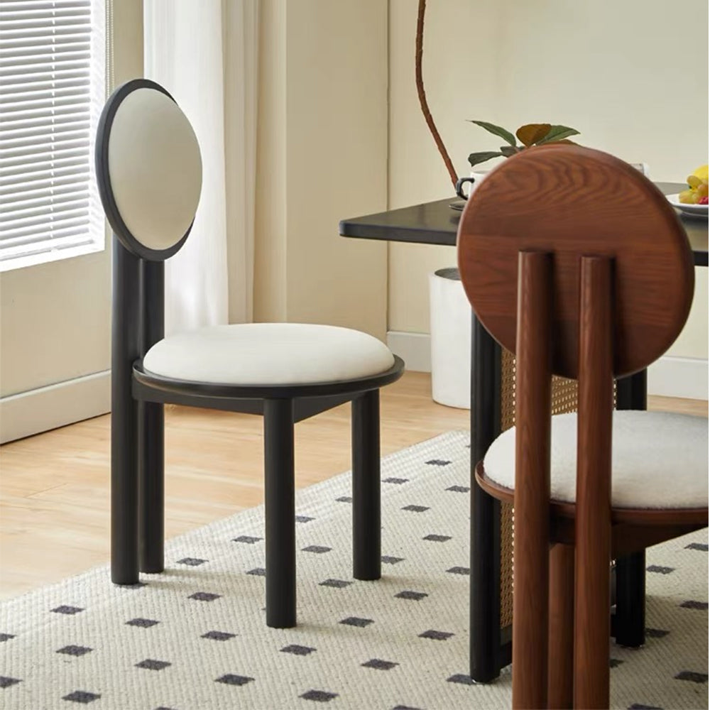 LIVARA DC1142 Faux Leather Fabric Dining Chair Rubber Wood Frame