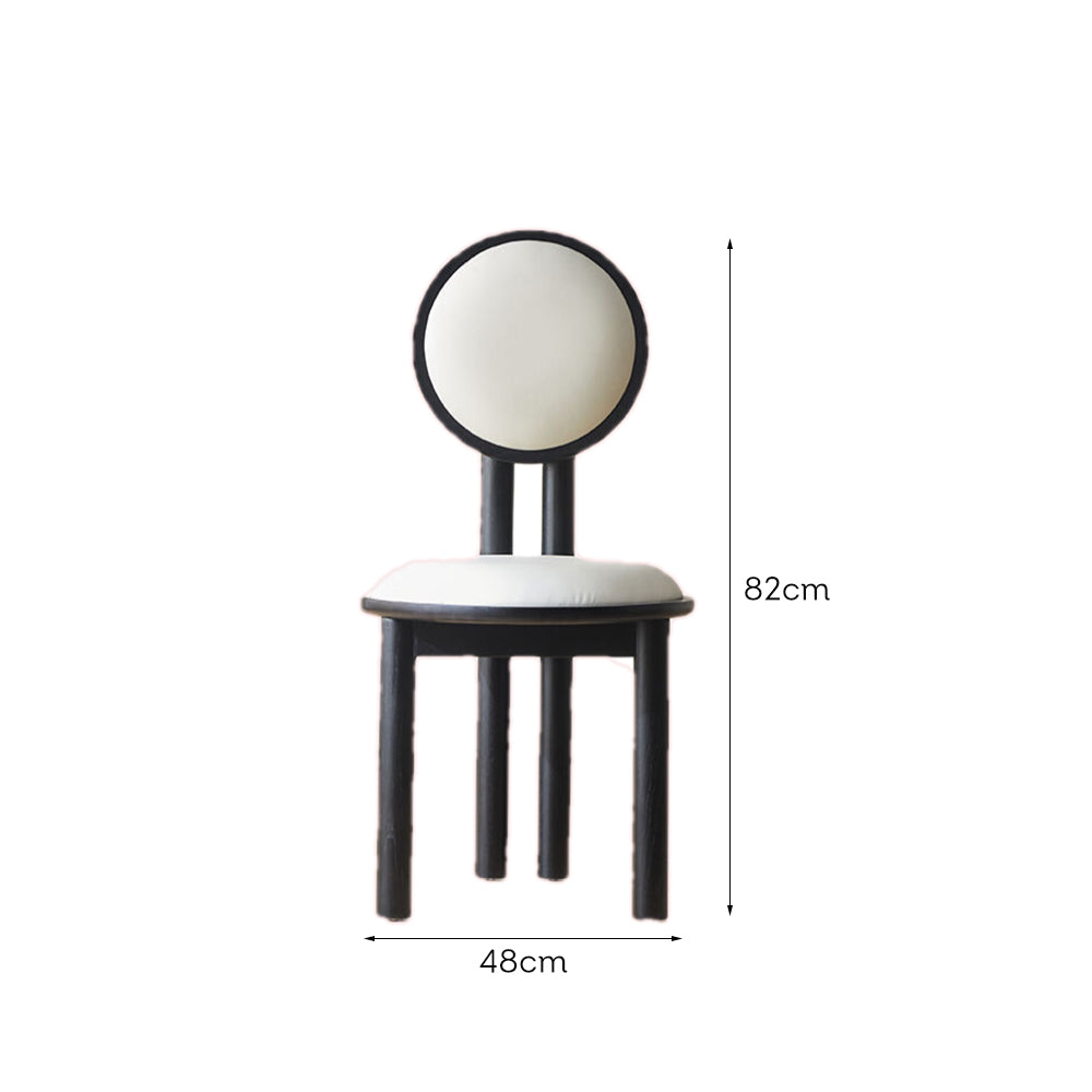 LIVARA DC1142 Faux Leather Fabric Dining Chair Rubber Wood Frame