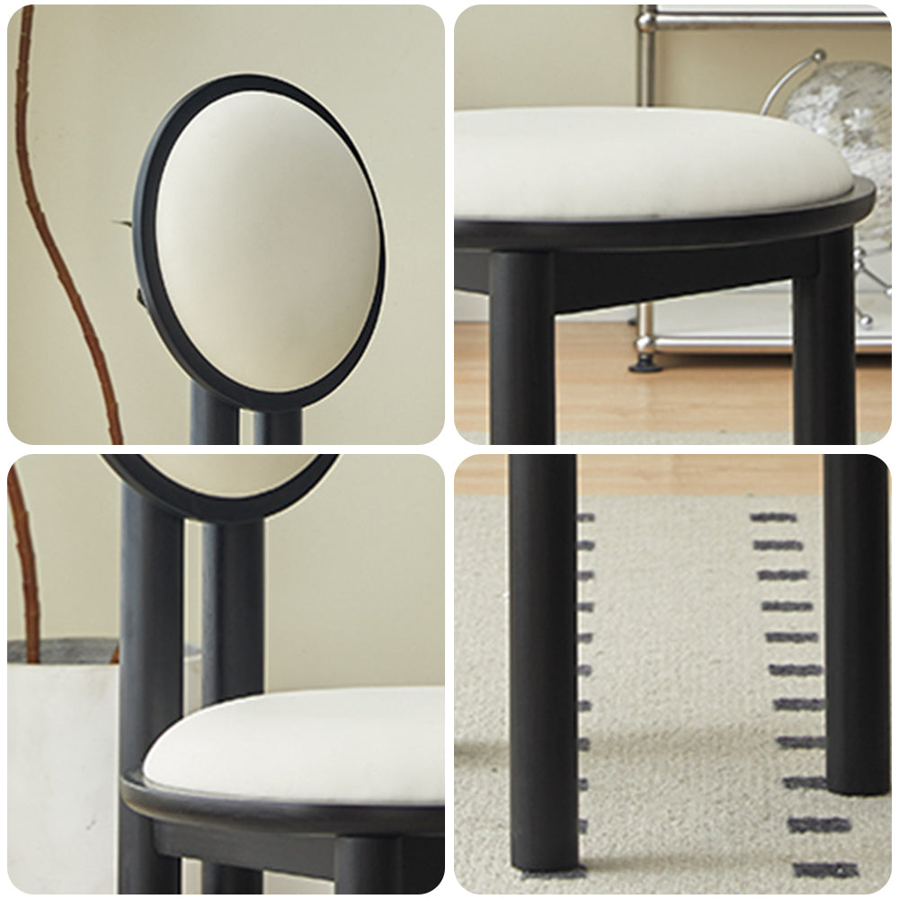 LIVARA DC1142 Faux Leather Fabric Dining Chair Rubber Wood Frame