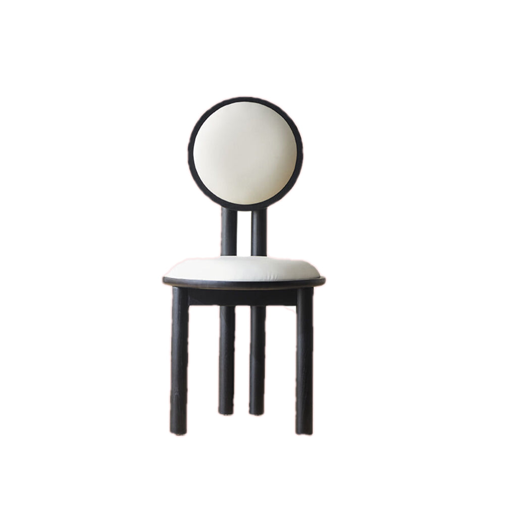 LIVARA DC1142 Faux Leather Fabric Dining Chair Rubber Wood Frame