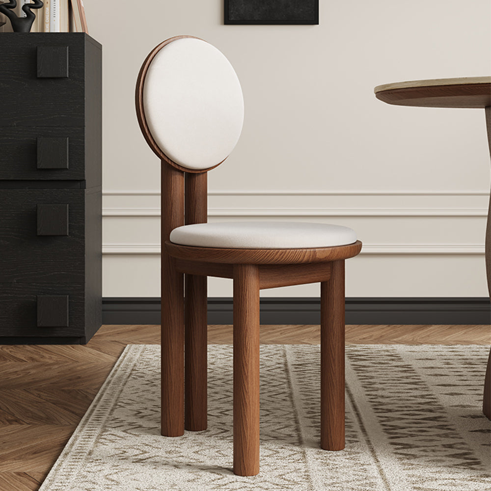 LIVARA DC1142 Faux Leather Fabric Dining Chair Rubber Wood Frame