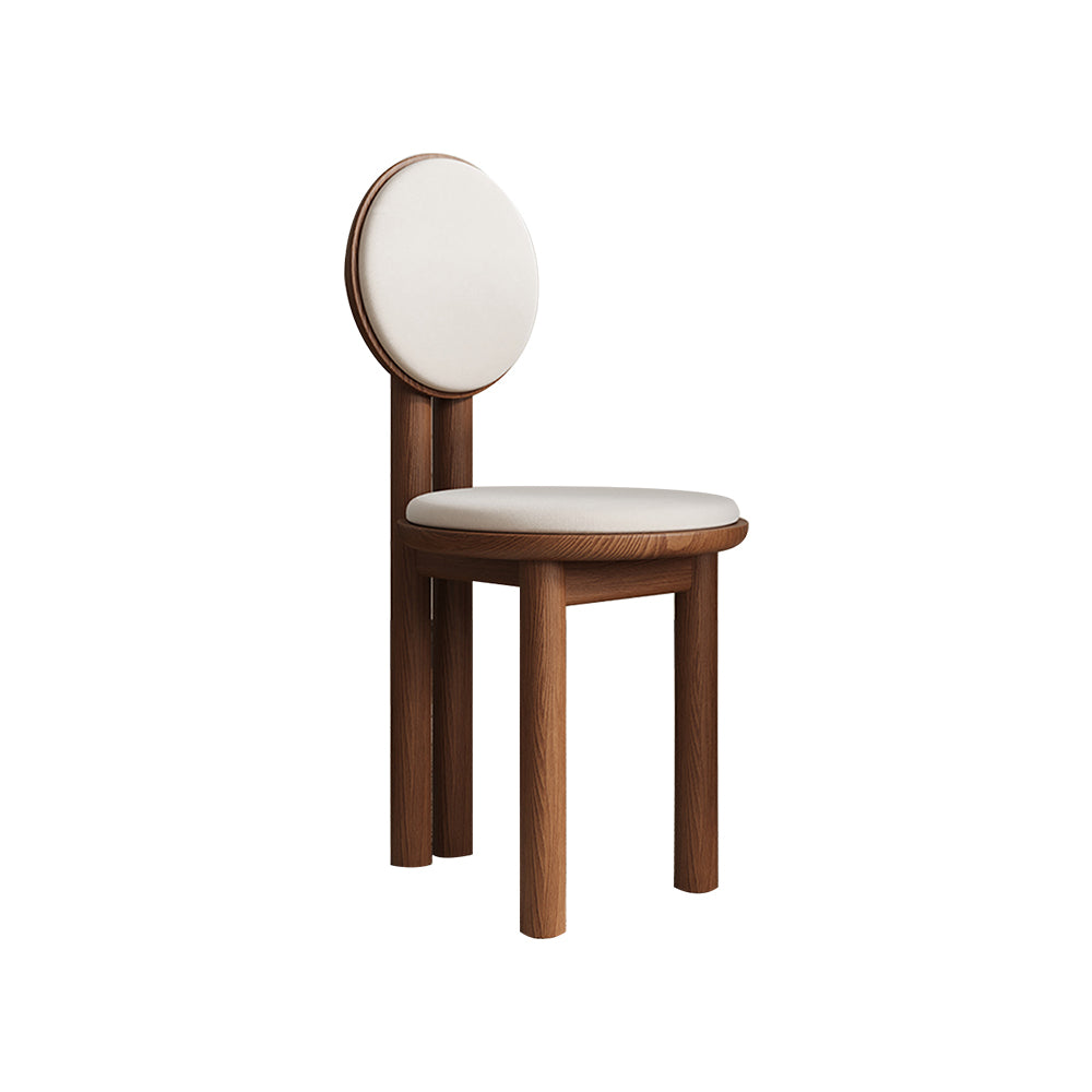 LIVARA DC1142 Faux Leather Fabric Dining Chair Rubber Wood Frame