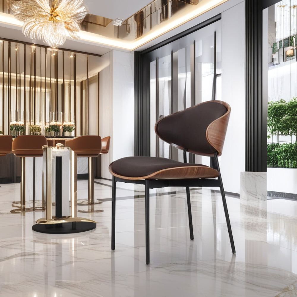 LIVARA DC1144 Italian Minimalist Style Dining Chair Carbon Steel Legs