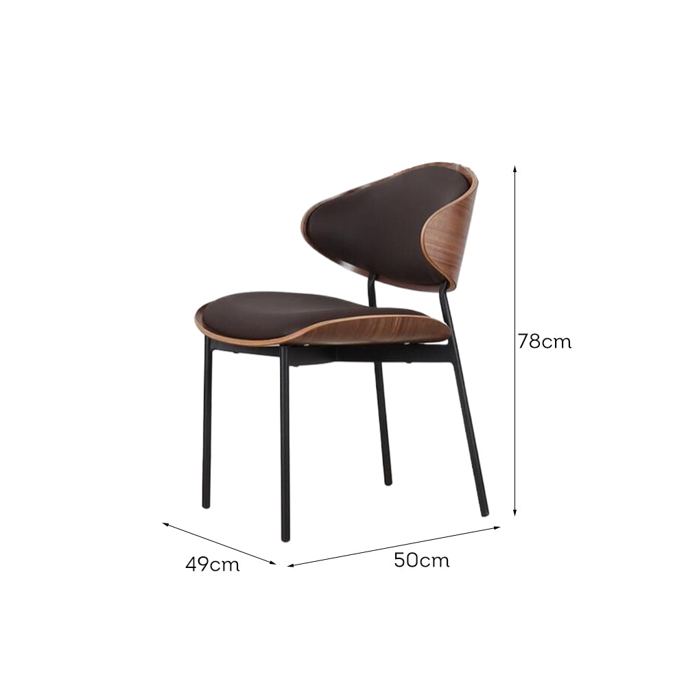 LIVARA DC1144 Italian Minimalist Style Dining Chair Carbon Steel Legs