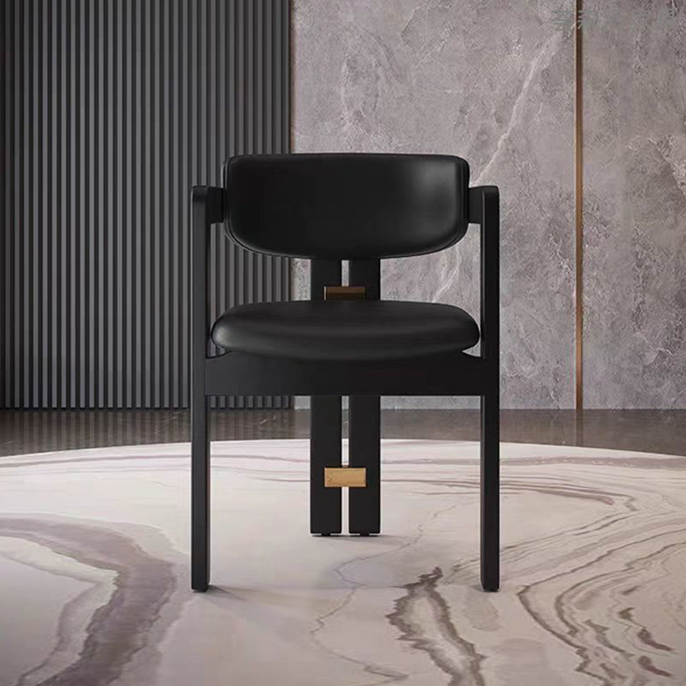 LIVARA DC1145 Faux Leather Fabric Dining Chair Solid Wood Frame