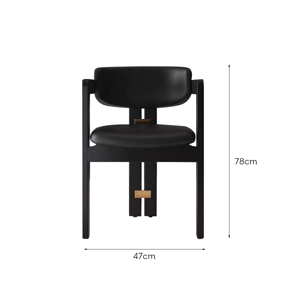 LIVARA DC1145 Faux Leather Fabric Dining Chair Solid Wood Frame