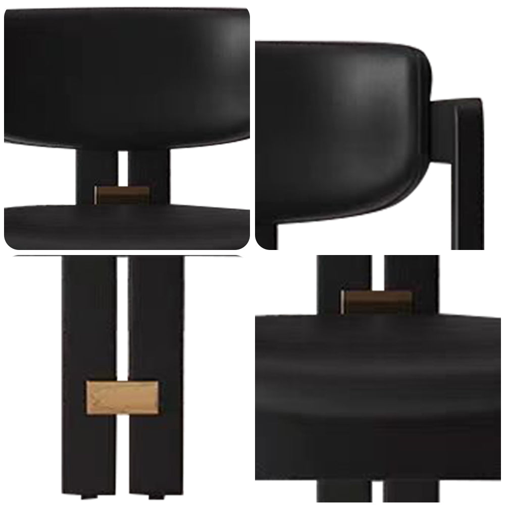 LIVARA DC1145 Faux Leather Fabric Dining Chair Solid Wood Frame