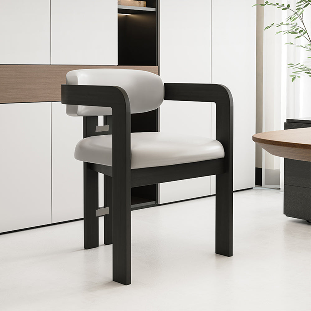 LIVARA DC1145 Faux Leather Fabric Dining Chair Solid Wood Frame