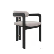 LIVARA DC1145 Faux Leather Fabric Dining Chair Solid Wood Frame