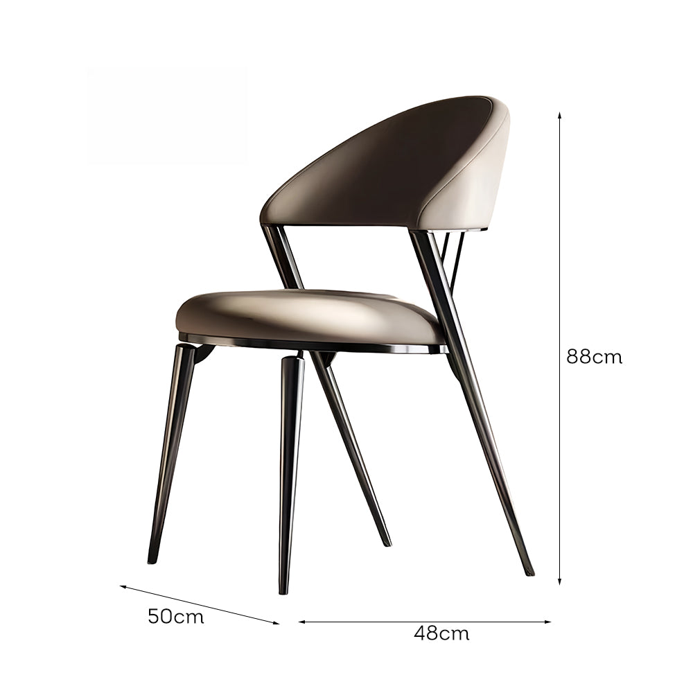 LIVARA DC1146 Faux Leather Fabric Dining Chair Carbon Steel Legs