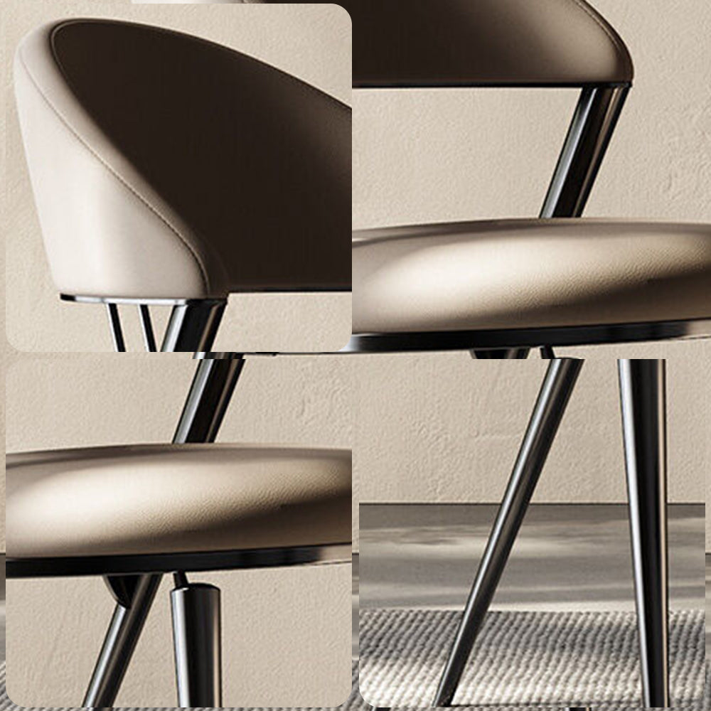 LIVARA DC1146 Faux Leather Fabric Dining Chair Carbon Steel Legs