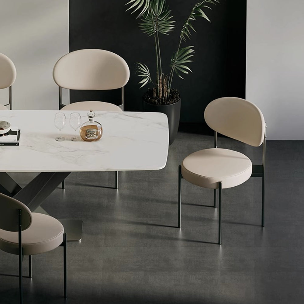 LIVARA DC1147 Velvet Fabric Dining Chair Carbon Steel Legs