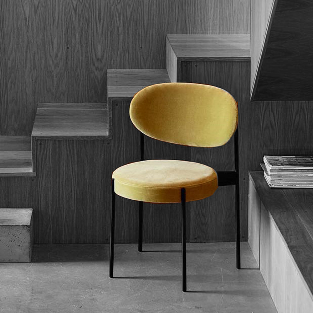 LIVARA DC1147 Velvet Fabric Dining Chair Carbon Steel Legs