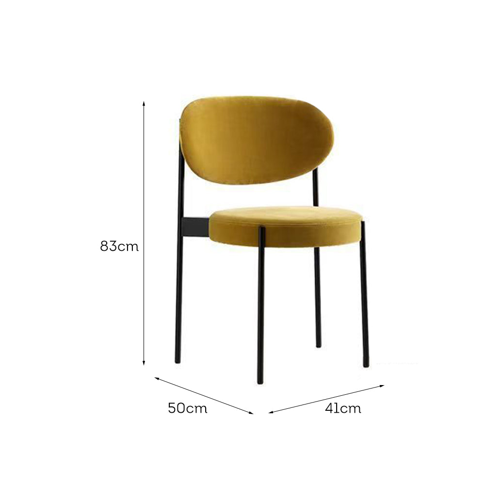 LIVARA DC1147 Velvet Fabric Dining Chair Carbon Steel Legs