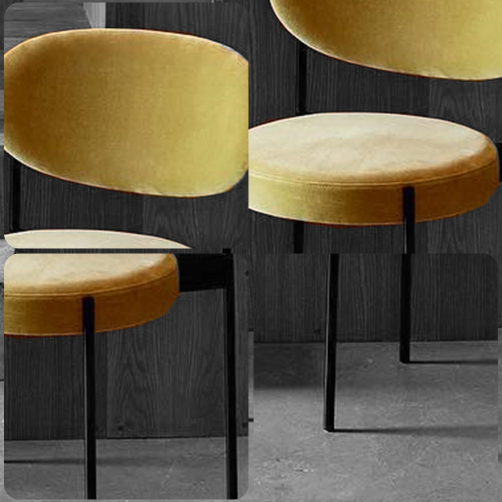 LIVARA DC1147 Velvet Fabric Dining Chair Carbon Steel Legs