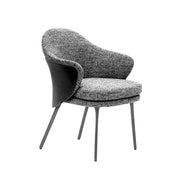 LIVARA DC1148 Cotton-linen Fabric Dining Chair Carbon Steel Legs