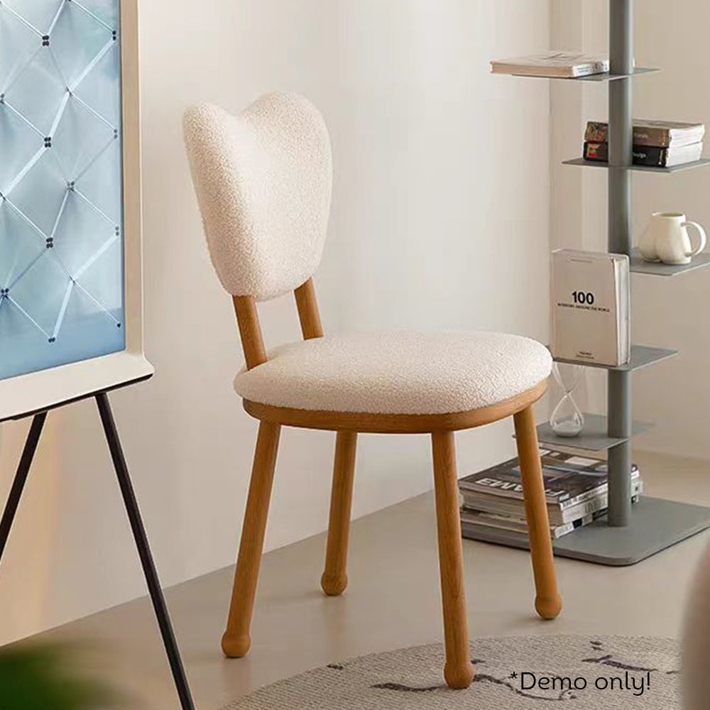 LIVARA DC1149 Teddy Fabric Dining Chair Solid Wood Frame