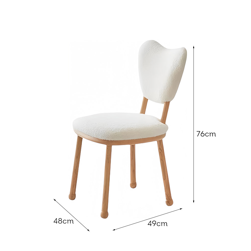 LIVARA DC1149 Teddy Fabric Dining Chair Solid Wood Frame