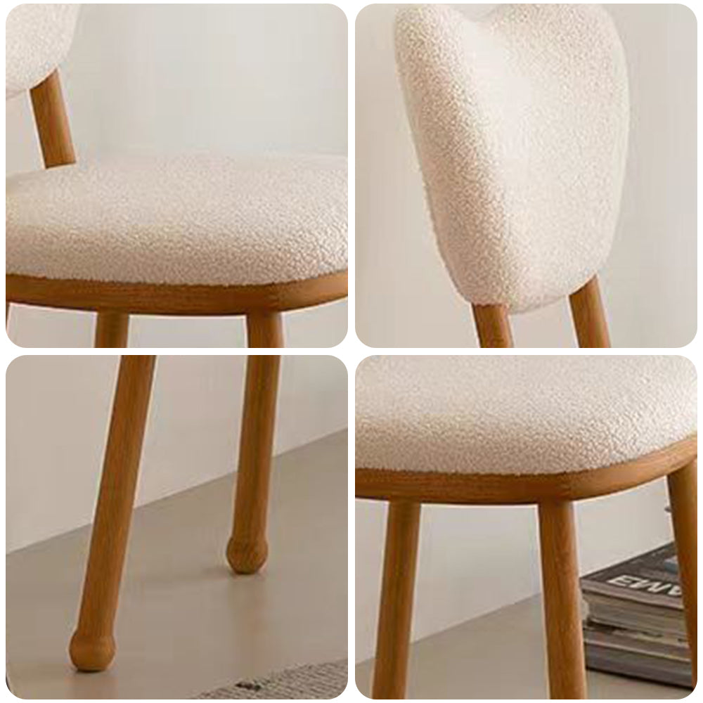 LIVARA DC1149 Teddy Fabric Dining Chair Solid Wood Frame