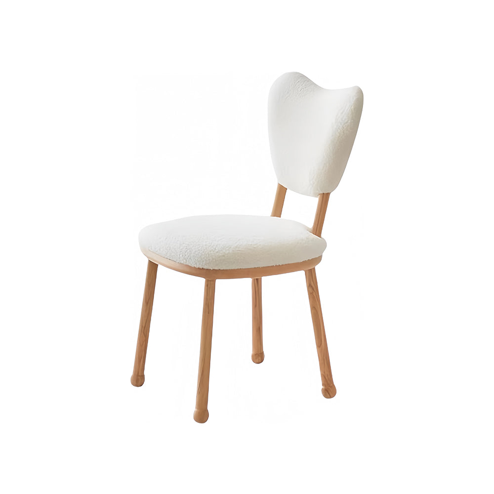 LIVARA DC1149 Teddy Fabric Dining Chair Solid Wood Frame