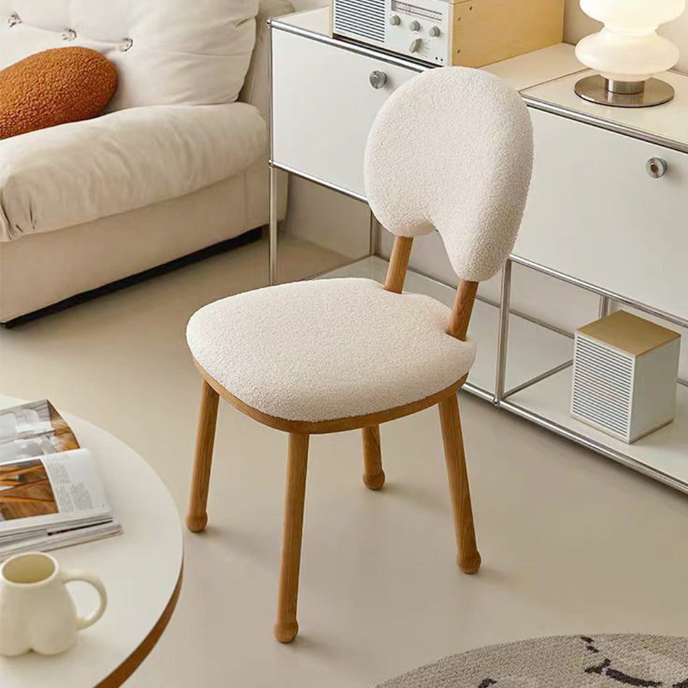 LIVARA DC1150 Teddy Fabric Dining Chair Solid Wood Frame