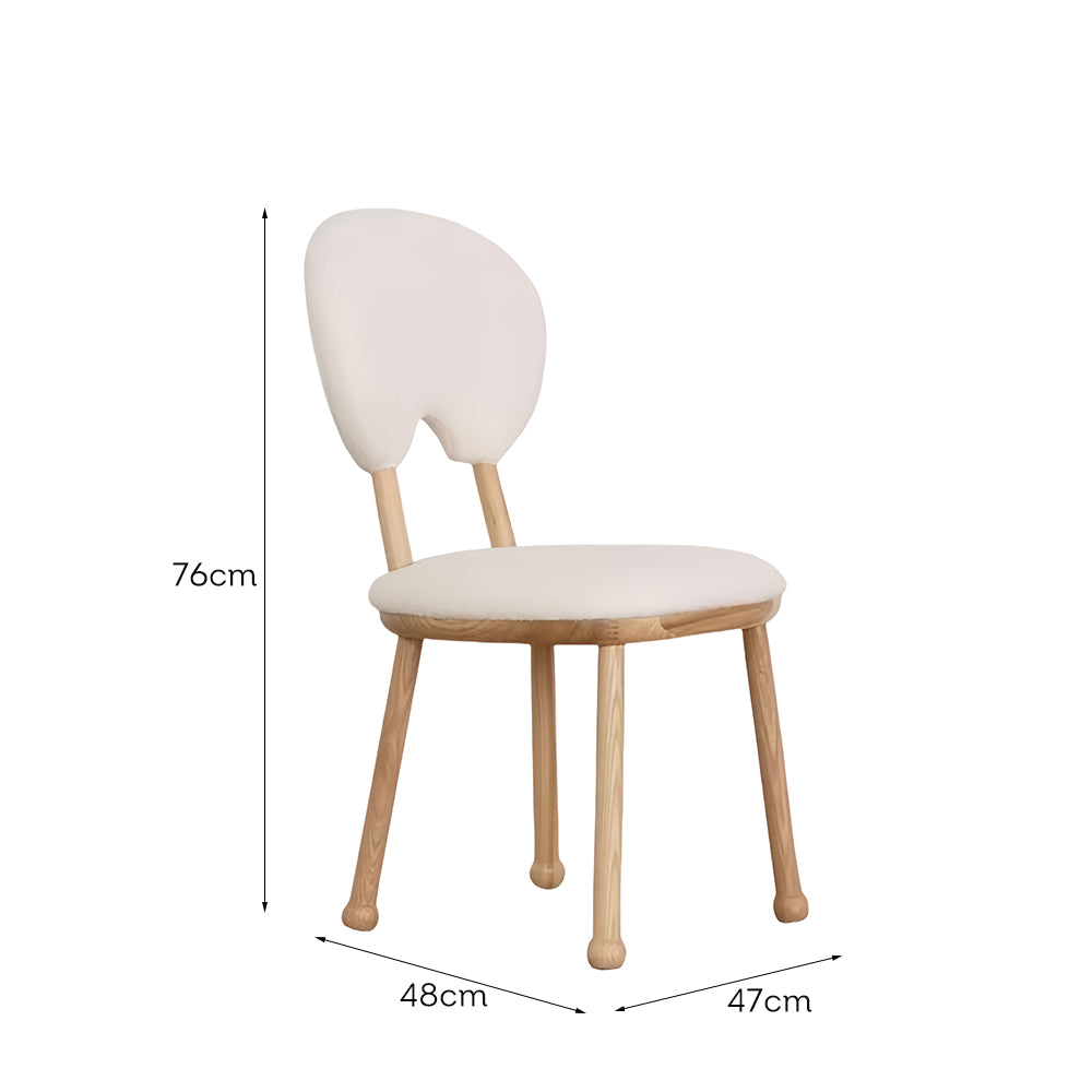 LIVARA DC1150 Teddy Fabric Dining Chair Solid Wood Frame