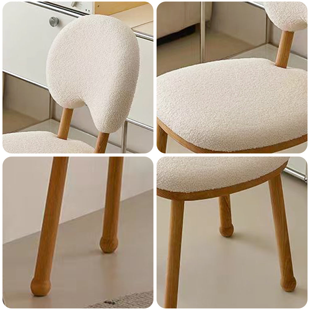 LIVARA DC1150 Teddy Fabric Dining Chair Solid Wood Frame