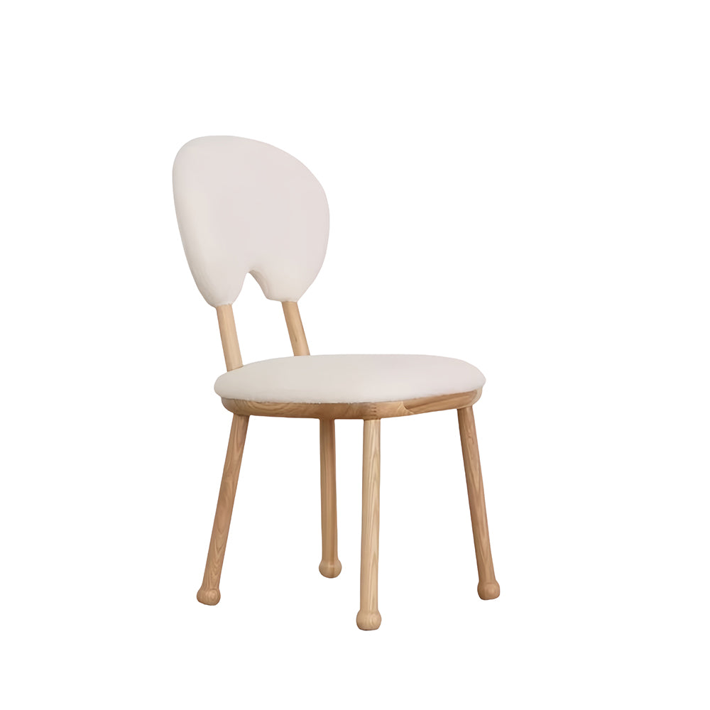 LIVARA DC1150 Teddy Fabric Dining Chair Solid Wood Frame