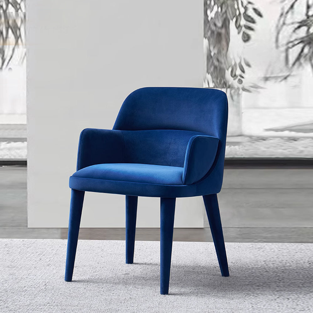 LIVARA DC1151 Matte Fabric Dining Chair Solid Wood Frame