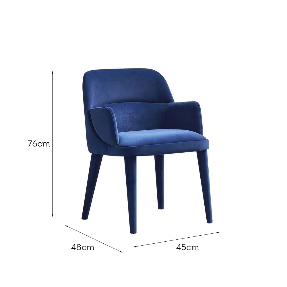 LIVARA DC1151 Matte Fabric Dining Chair Solid Wood Frame