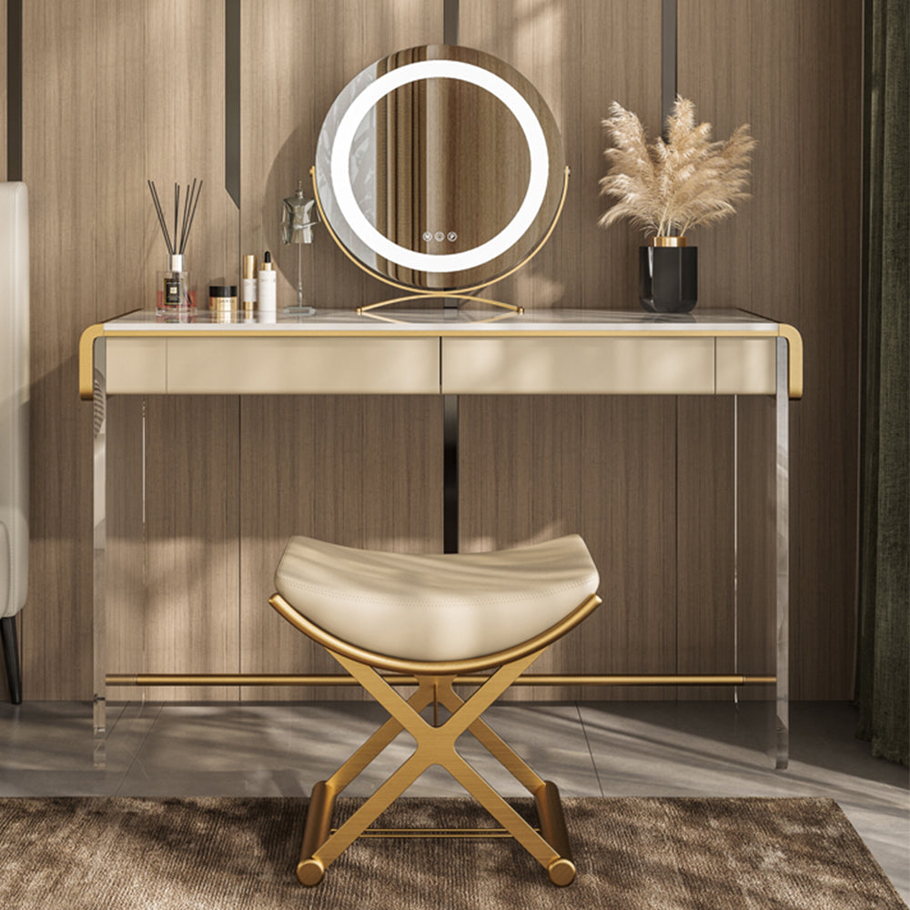 LUXORA DR1024 100-136cm Rock Countertop Lacquered Cabinet Dressing Table - Acrylic