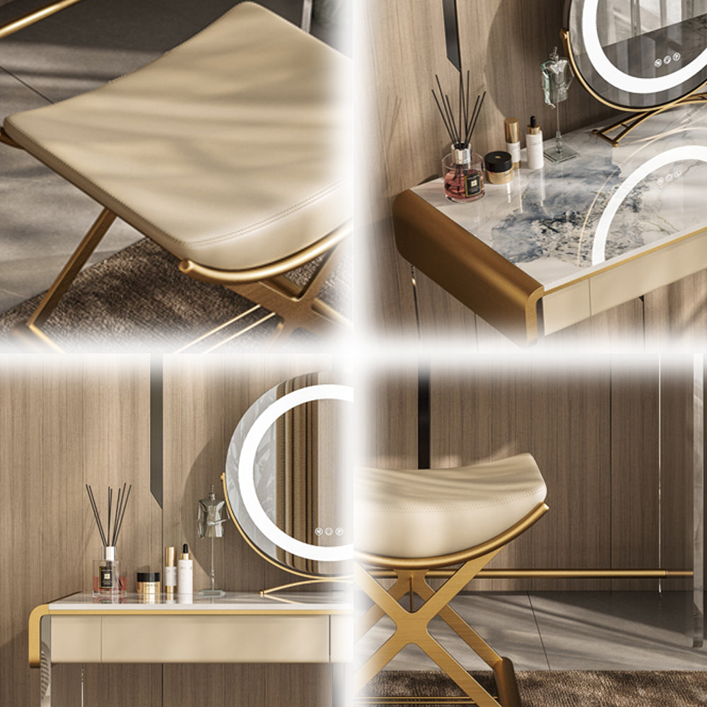 LUXORA DR1024 100-136cm Rock Countertop Lacquered Cabinet Dressing Table - Acrylic