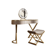 LUXORA DR1026 100-136cm Rock Countertop Stainless Steel Gold-Plated Base Dressing Table