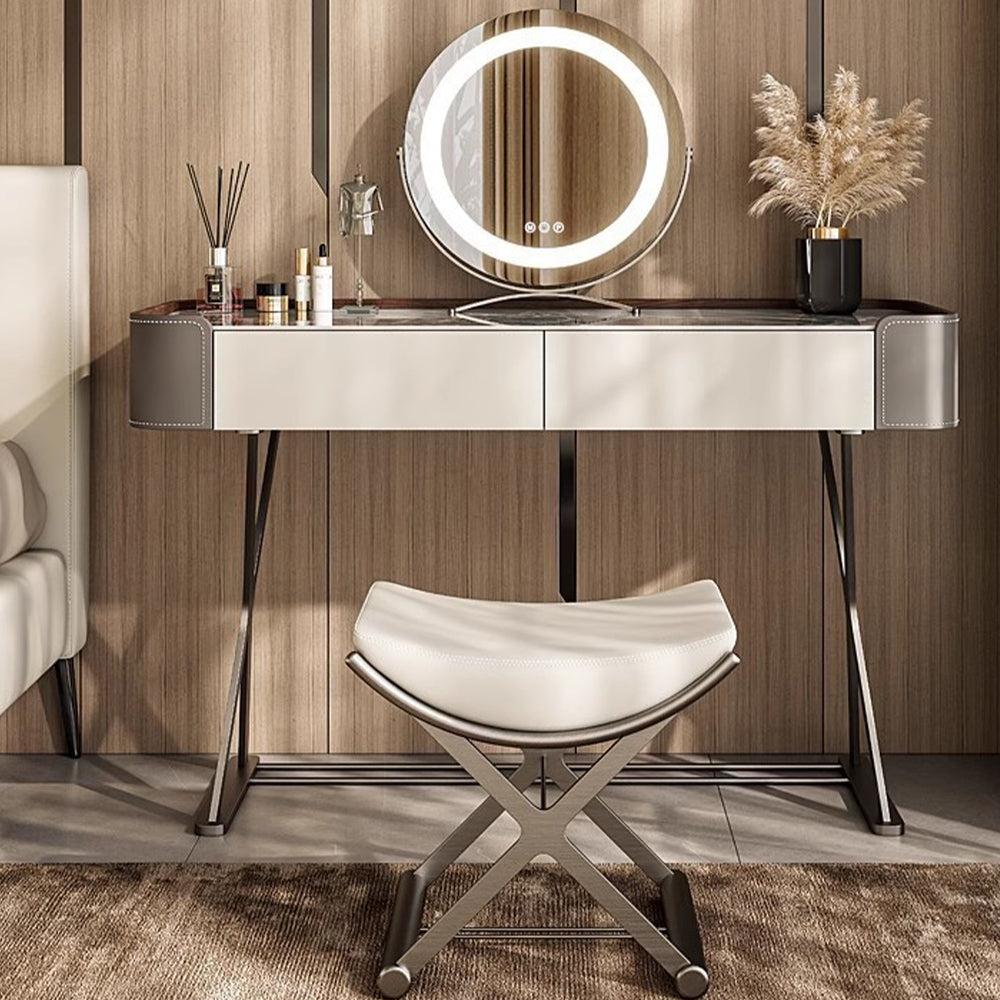 LUXORA DR1028 80-120cm Rock Countertop Lacquered Cabinet Dressing Table