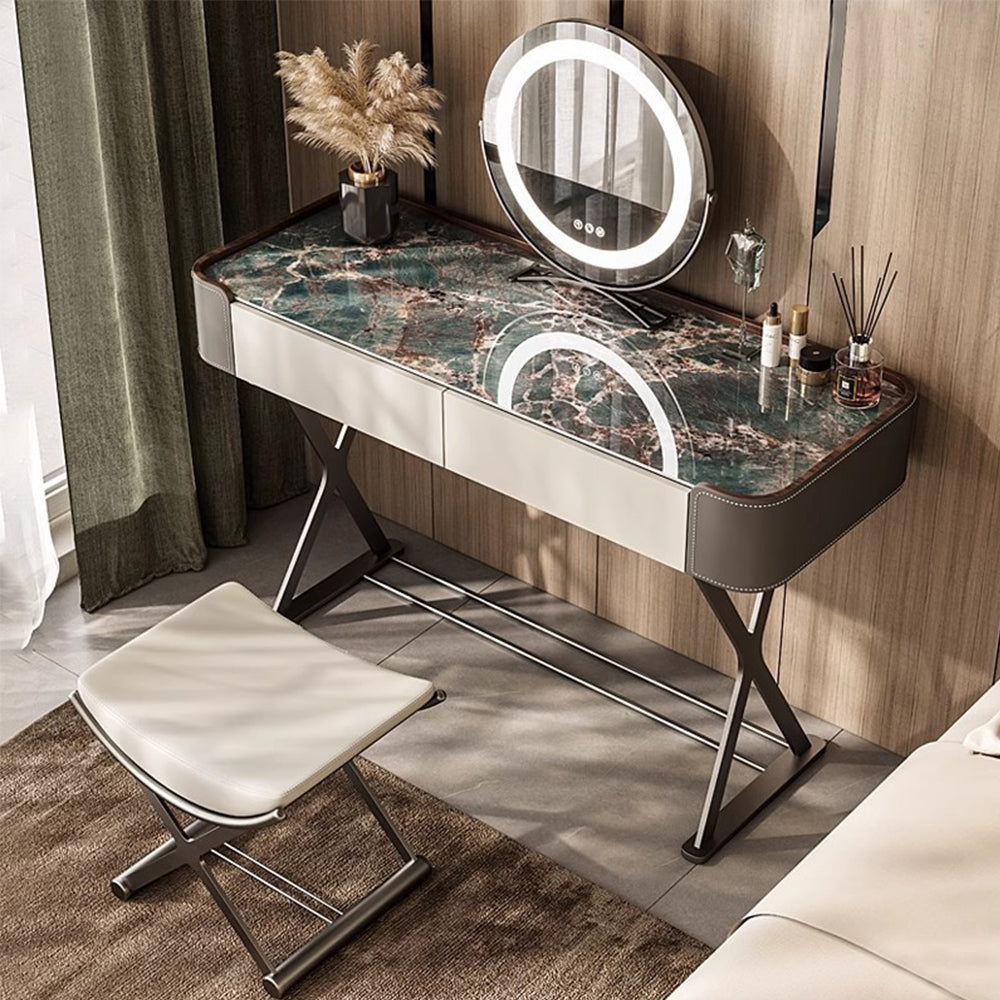 LUXORA DR1028 80-120cm Rock Countertop Lacquered Cabinet Dressing Table