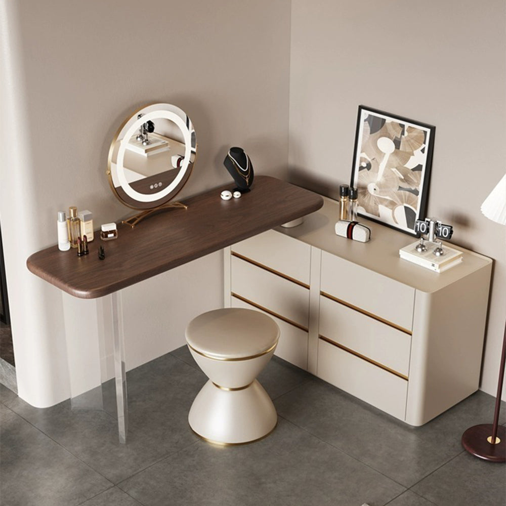 LUXORA DR1039 80-120cm Rock Countertop Solid Wood Cabinet Dressing Table