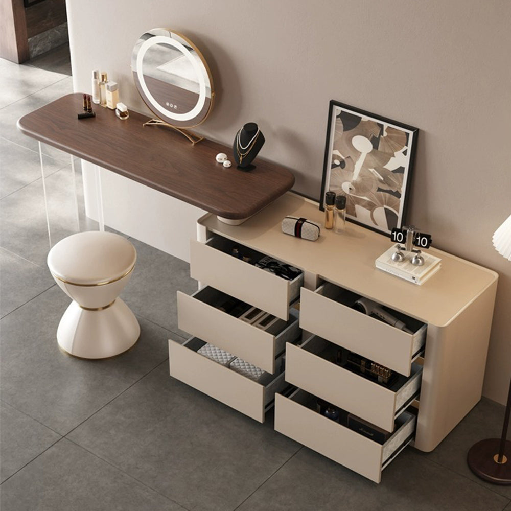 LUXORA DR1039 80-120cm Rock Countertop Solid Wood Cabinet Dressing Table