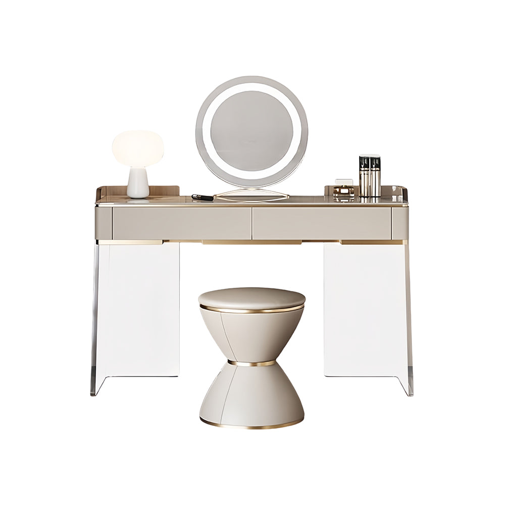 LUXORA DR1040 80-120cm Rock Countertop Solid Wood Cabinet Dressing Table