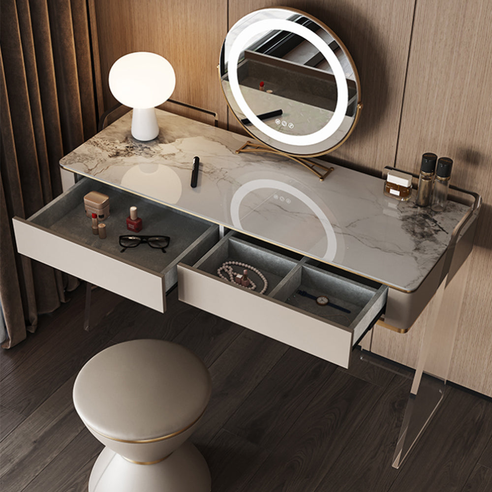 LUXORA DR1040 80-120cm Rock Countertop Solid Wood Cabinet Dressing Table