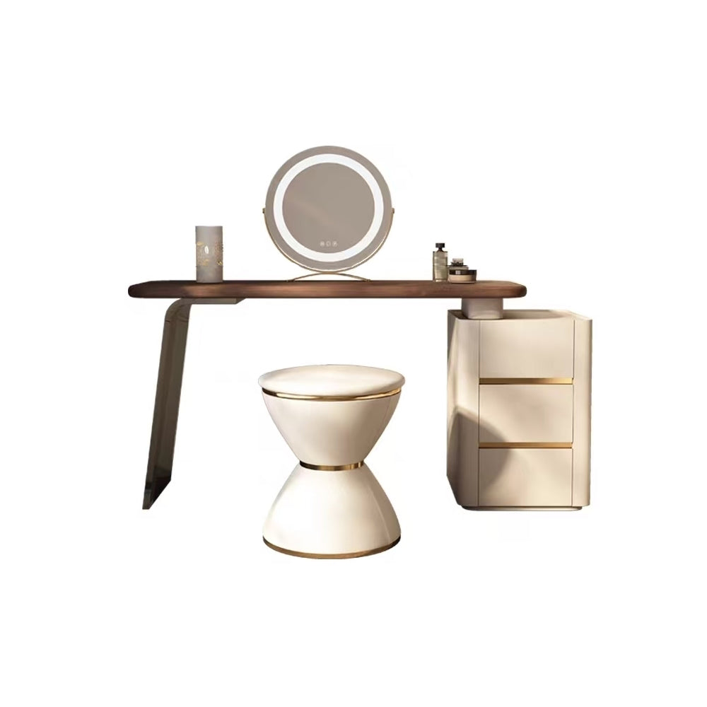 LUXORA DR1041 80-120cm Acrylic Support Solid Wood Cabinet Dressing Table